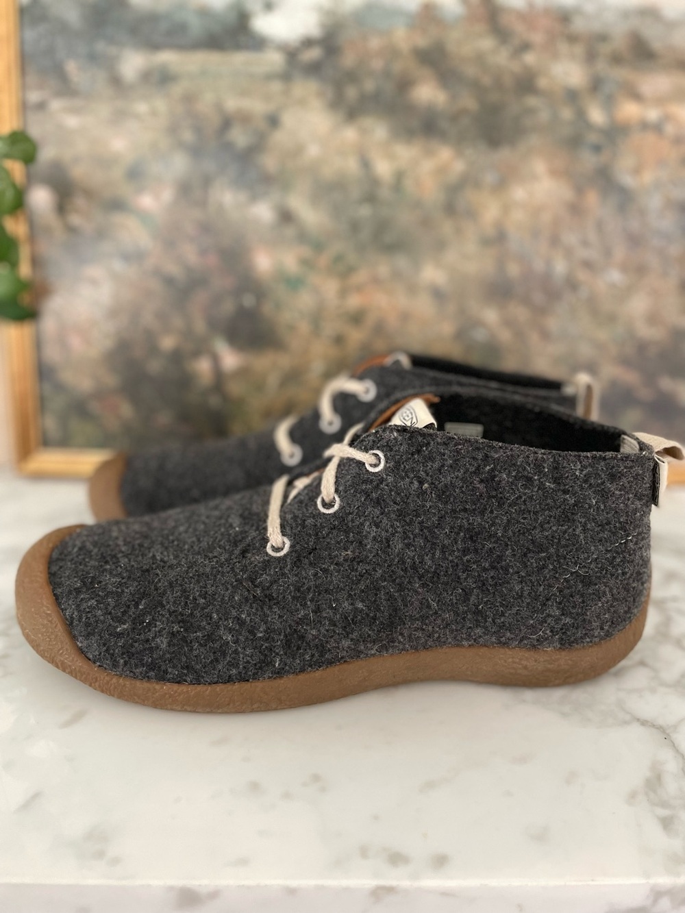 Keen Mens Mosey Chukka Boots Size 13 Gray Wool Felt Lace Up Casual Shoes Howser - Picture 1 of 9